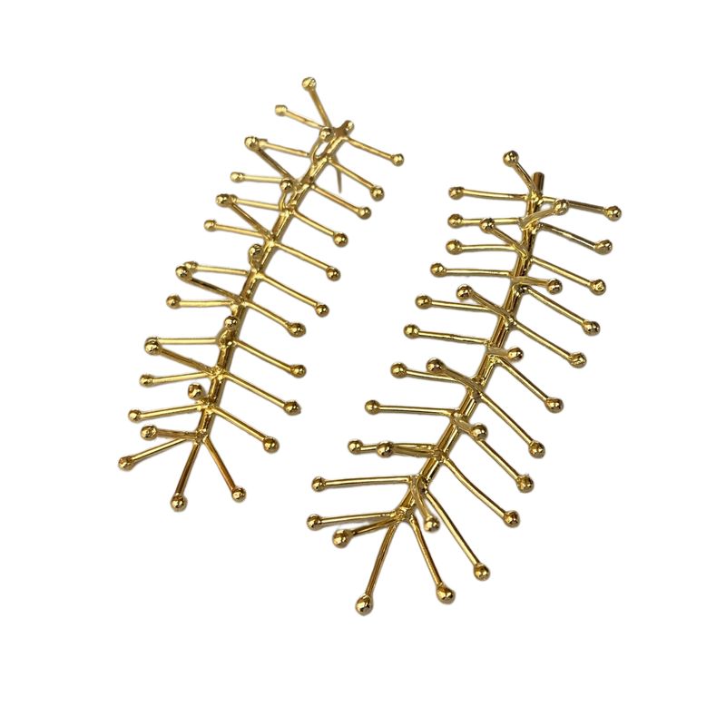 MERAKI - Aretes Fosforito Bañados en oro 24kt