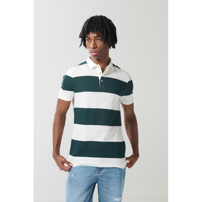 KOAJ - KOAJ Camiseta azul intensa tipo polo para hombre cuenta con  Hombre