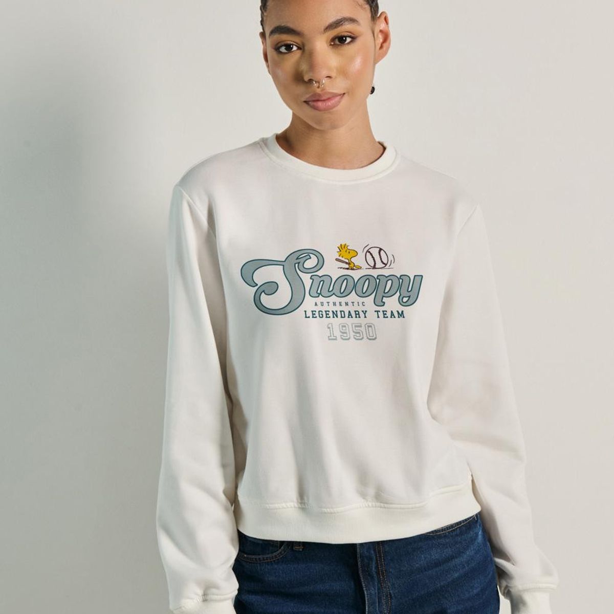 KOAJ - KOAJ Buzo unicolor cuello redondo para mujer, elaborado en t Mujer