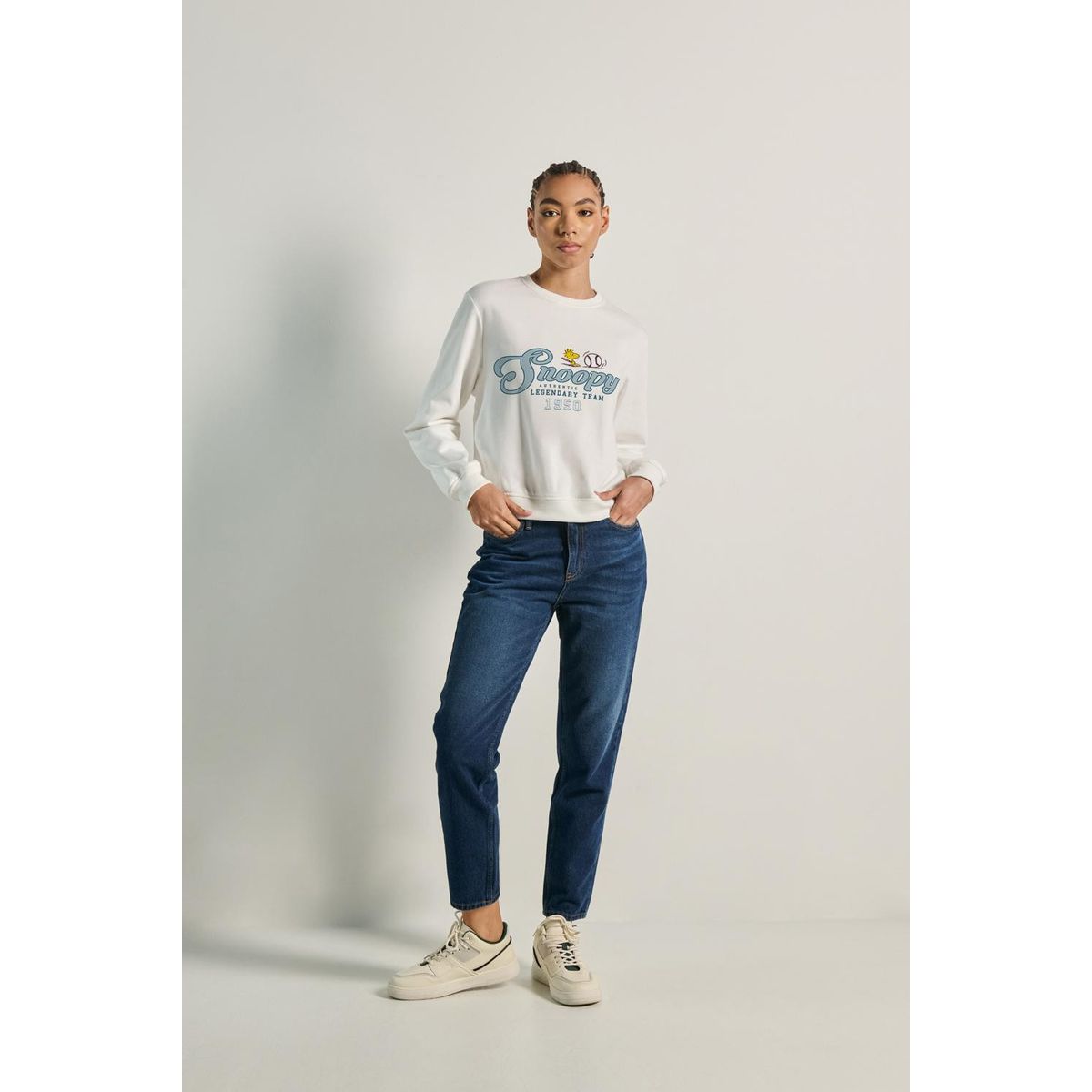 KOAJ - KOAJ Buzo unicolor cuello redondo para mujer, elaborado en t Mujer