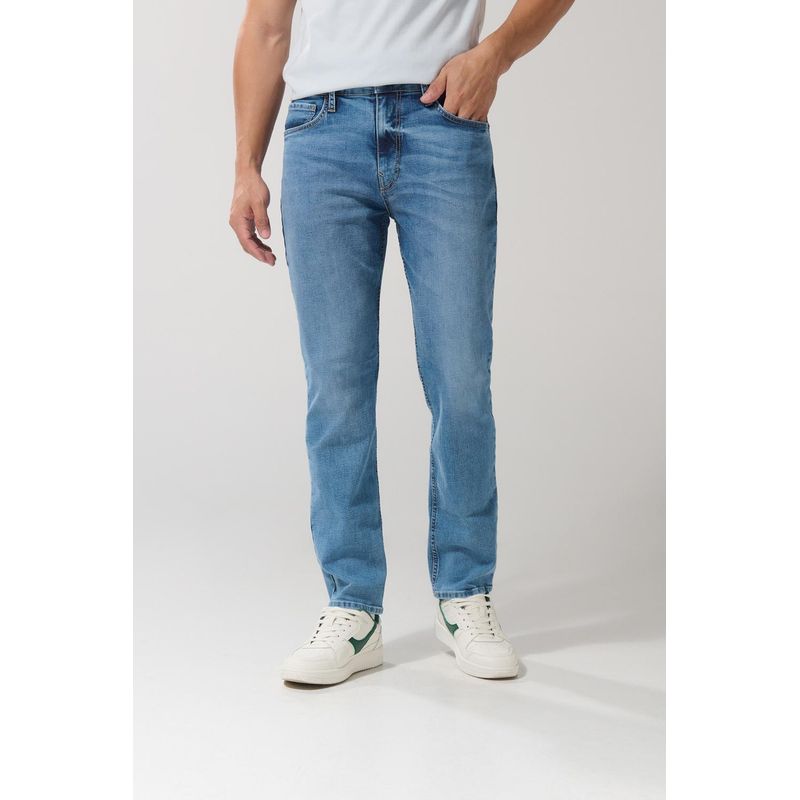 KOAJ - KOAJ Jean para hombre tipo straight leg azul claro cuenta co Hombre