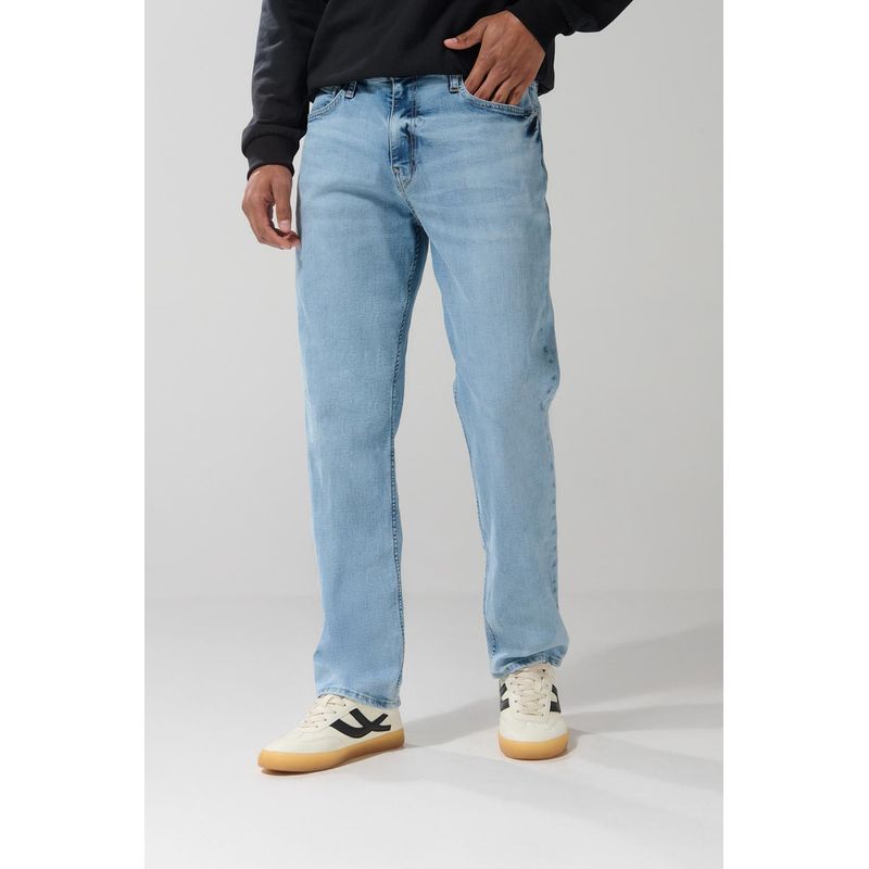 KOAJ - KOAJ Jean azul claro straight leg para hombre cuenta con bot Hombre