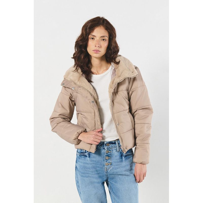 KOAJ - KOAJ Chaqueta acolchada unicolor para mujer cuenta con cuell Mujer