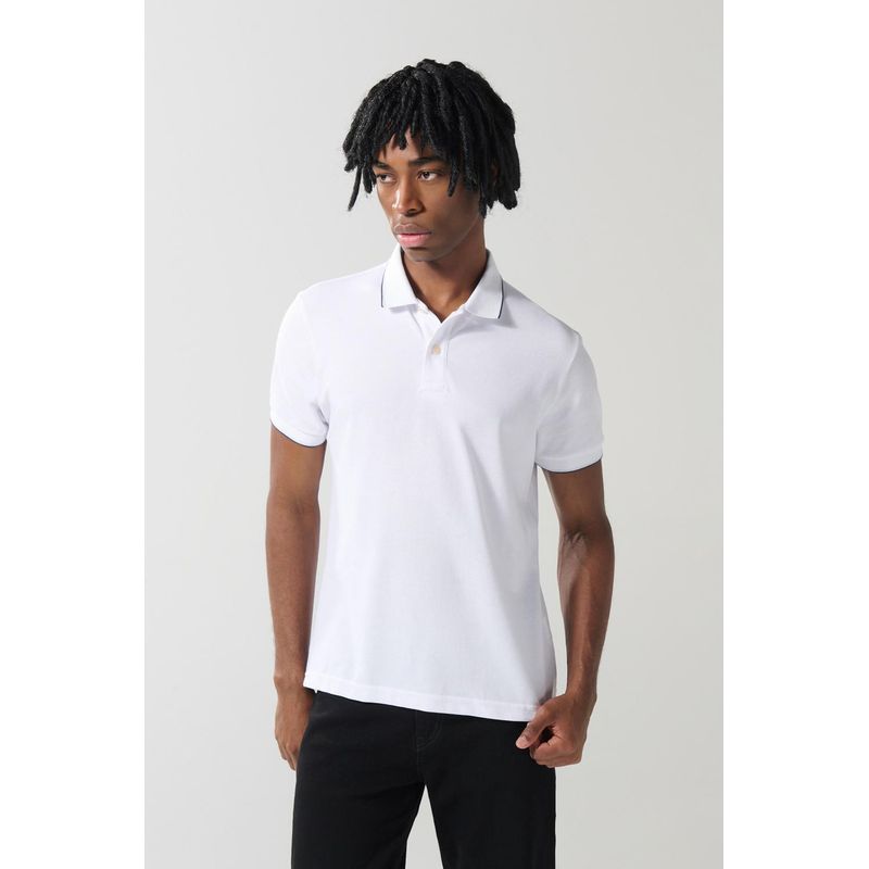 KOAJ - KOAJ Camiseta polo unicolor con manga corta y aberturas Hombre