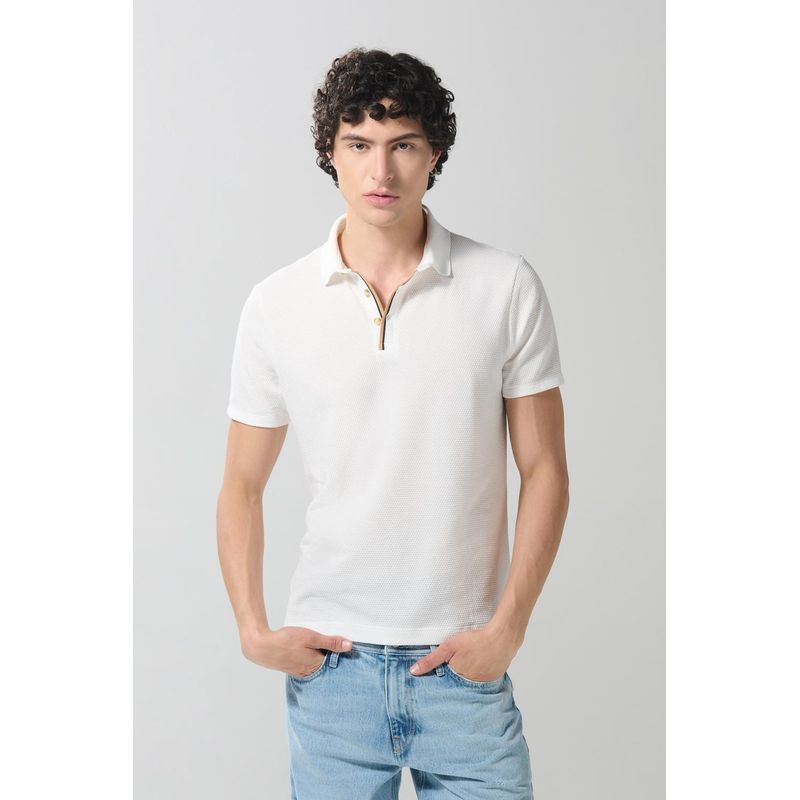 KOAJ - KOAJ Camiseta polo para hombre en tono crema clara cuenta co Hombre