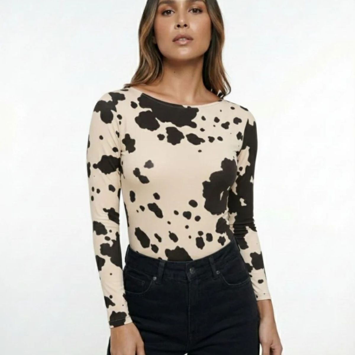 MOLGOA - Body Para Mujer Estampado De Vaca - The Cow