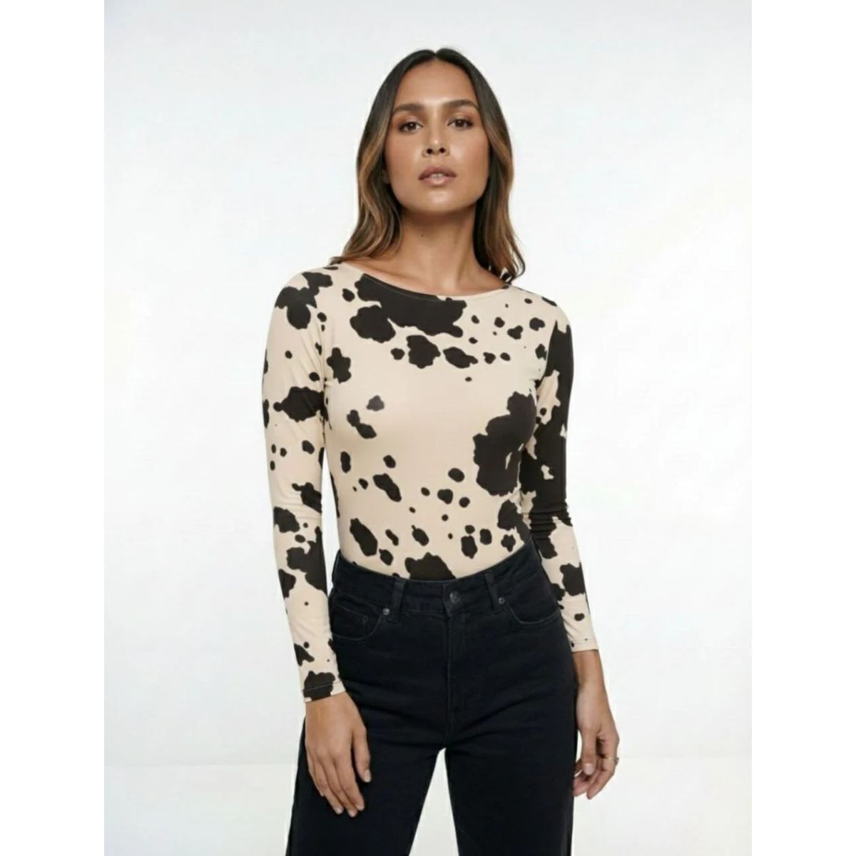 MOLGOA - Body Para Mujer Estampado De Vaca - The Cow