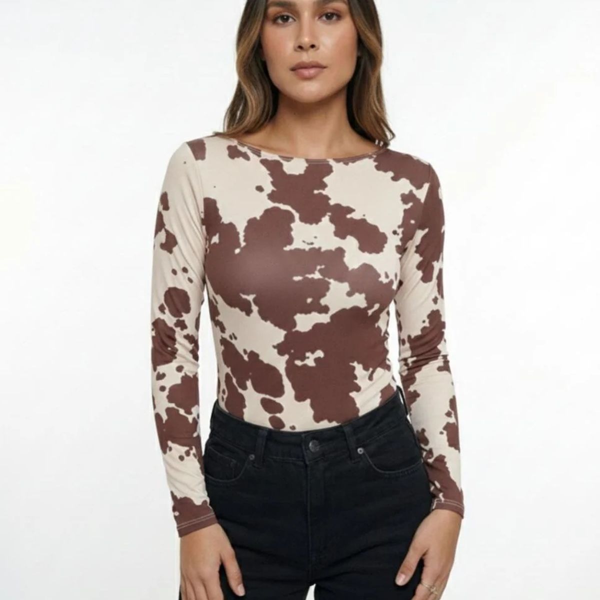 MOLGOA - Body Para Mujer Estampado De Vaca - The Cow