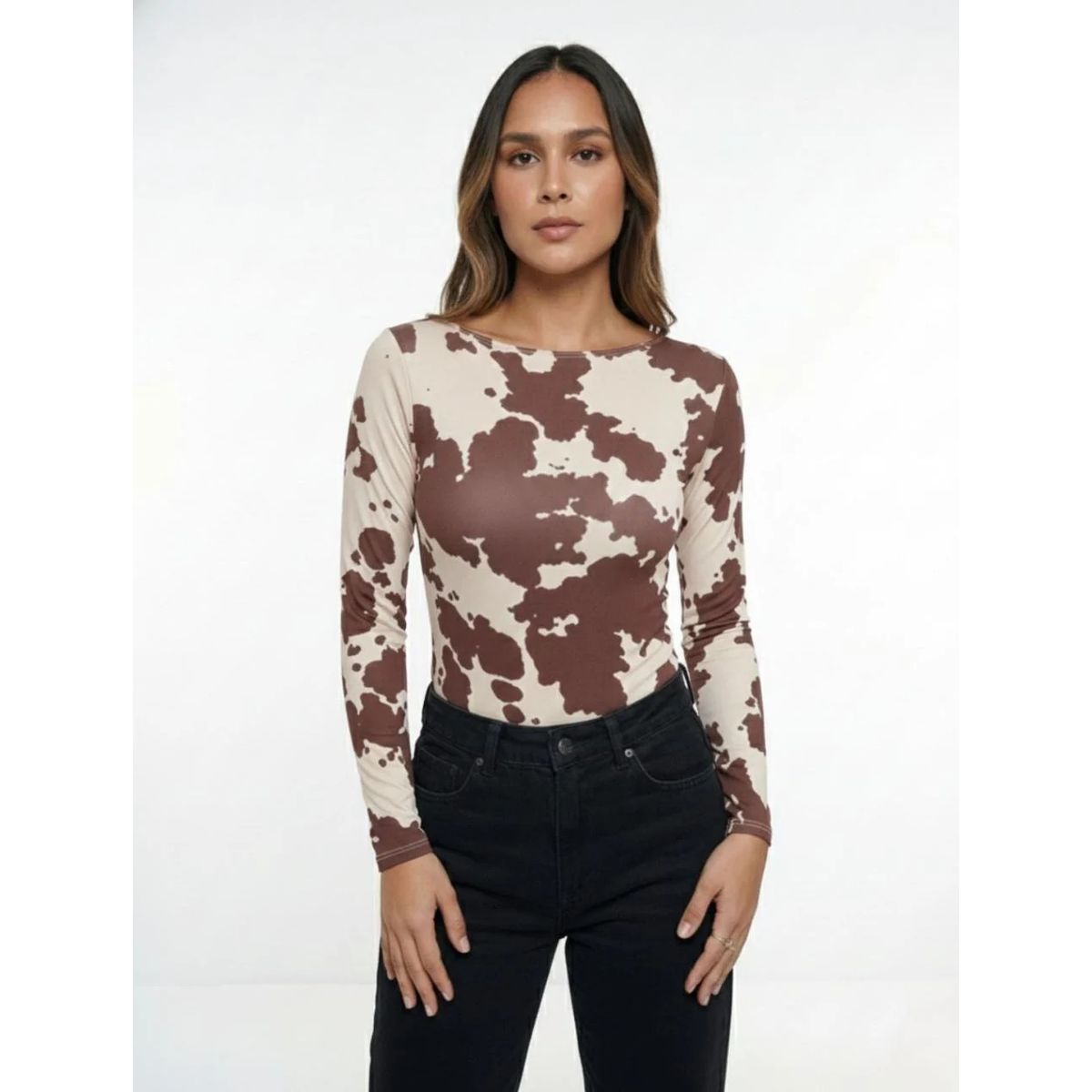 MOLGOA - Body Para Mujer Estampado De Vaca - The Cow