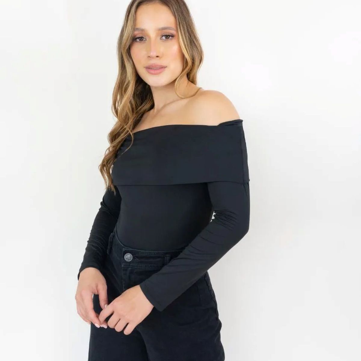 MOLGOA - Body para Mujer Cuello Bandeja Manga Larga - The Local