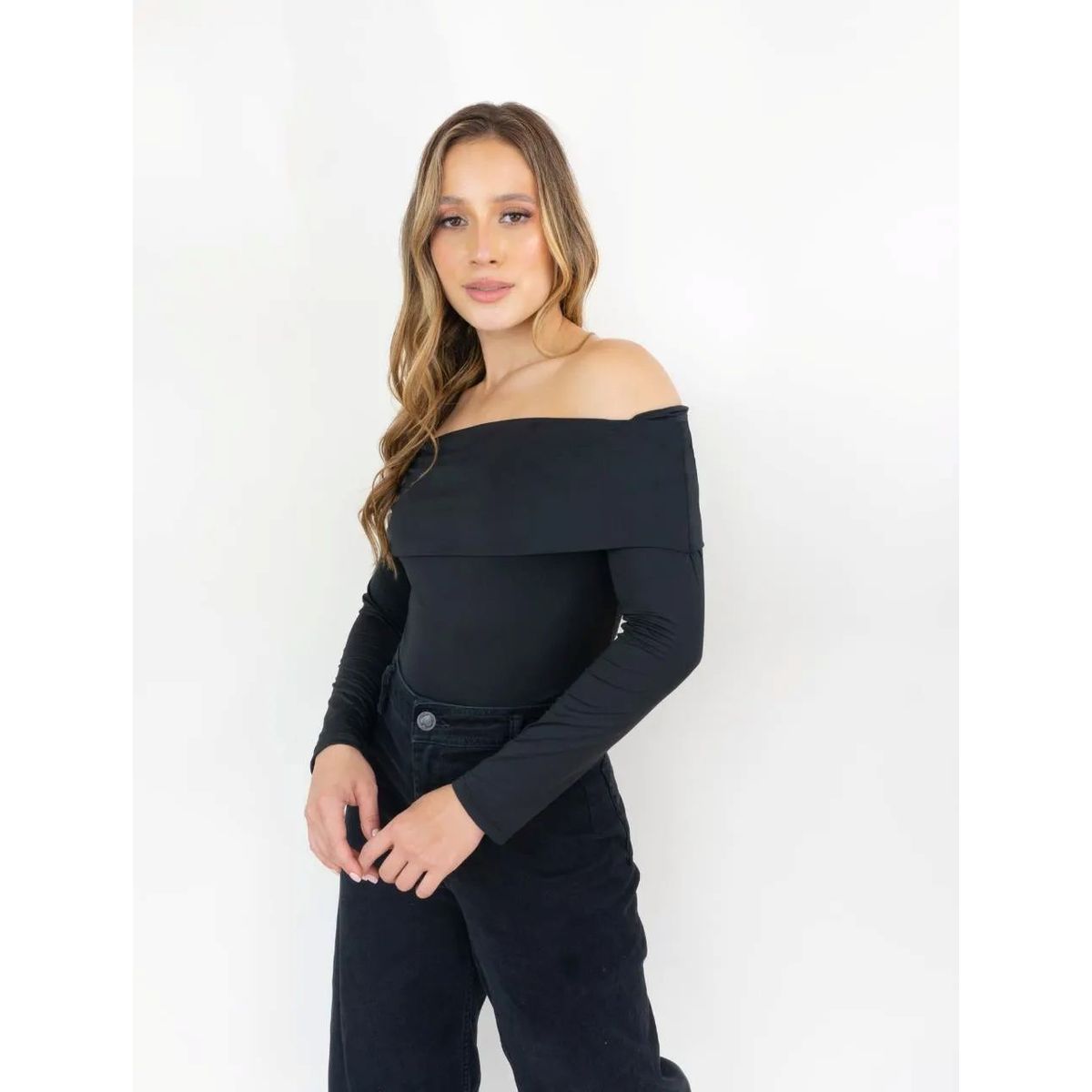 MOLGOA - Body para Mujer Cuello Bandeja Manga Larga - The Local