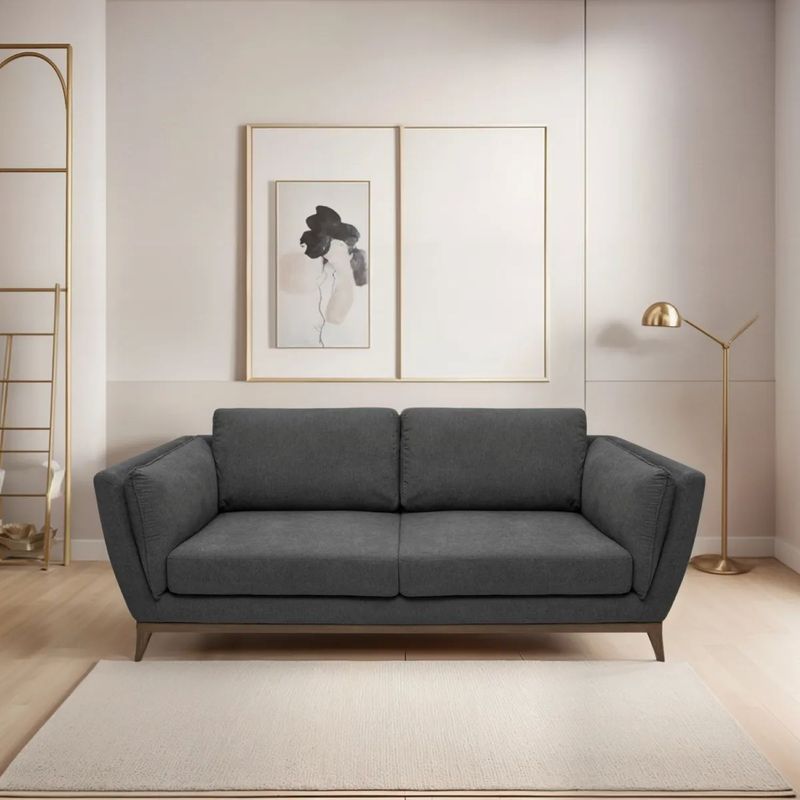 ELITE LIVING - SOFA CARACAS 3P MICROFIBRA  GRIS PLOMO