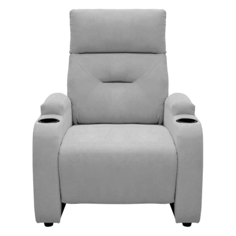 ELITE LIVING - SILLA RECLINABLE LOGAN TIPO MICROFIBRA PLATA