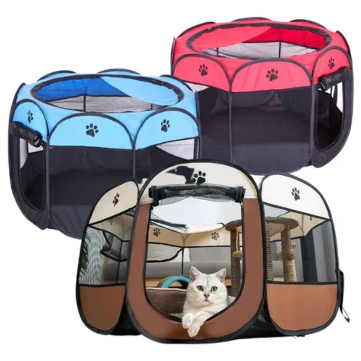 GENERICO - Casa de juegos portátil y plegable para mascotas perros y gatos grandes