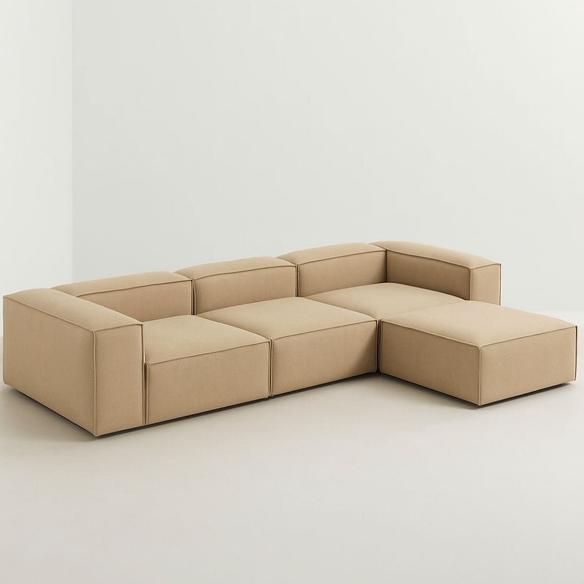 GENERICO - SALA MODULAR MARRUECOS COLOR BEIGE EN TELA ANTIFLUIDOS Y PET FRIENDLY