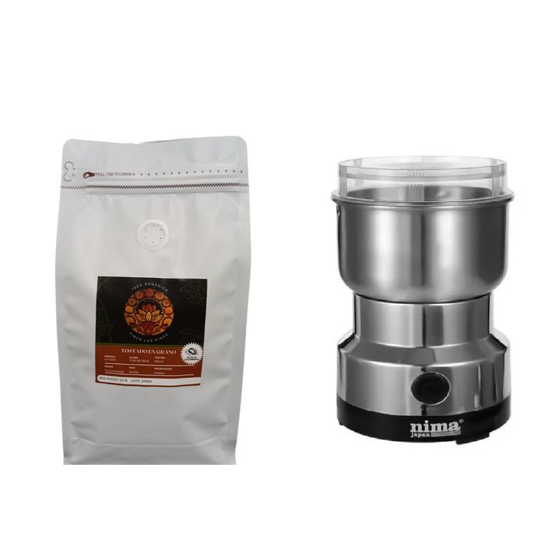 GENERICO - Cafe Tostado En Grano Orgánico 500gr + Molino