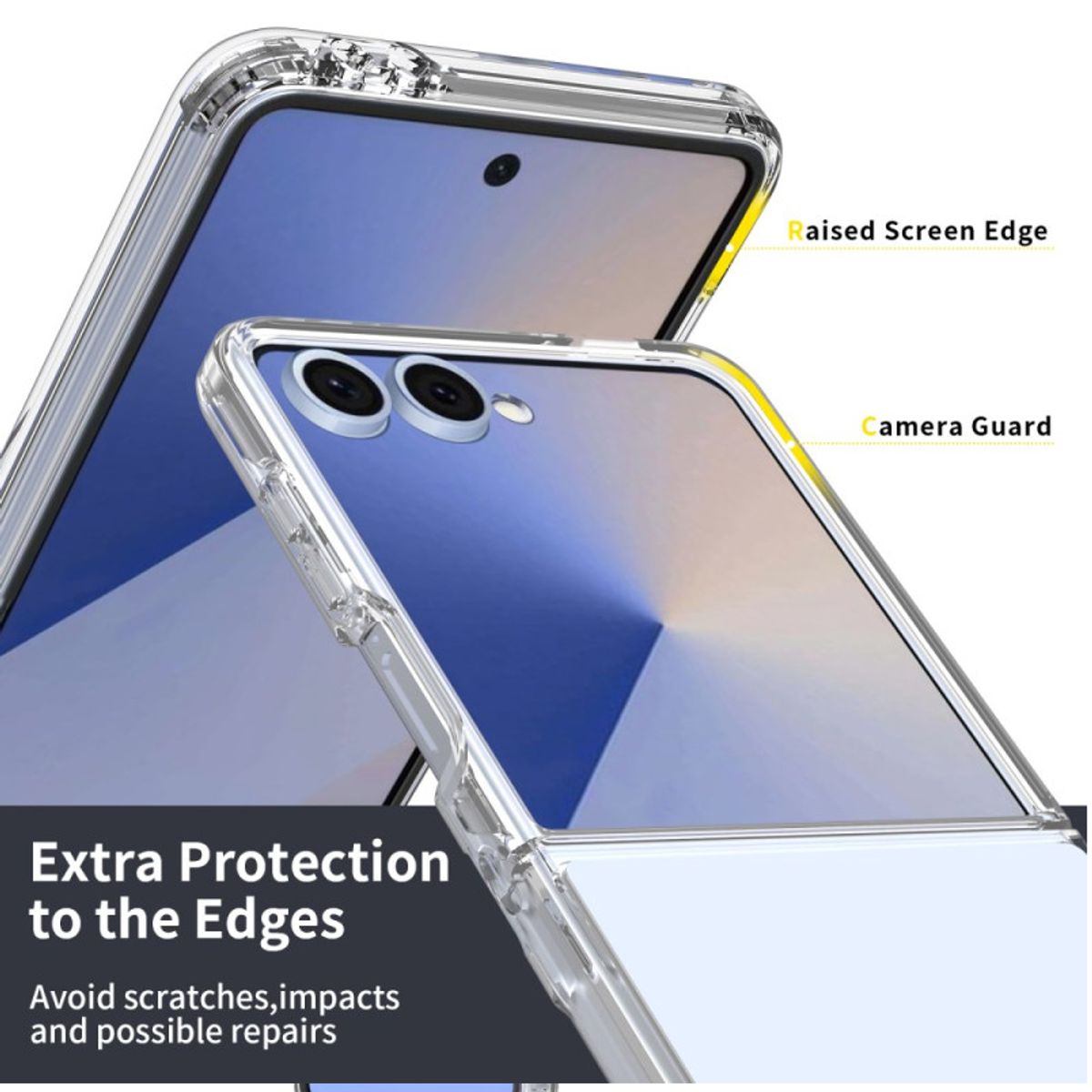 GENERICO - Forro rígido acrílico transparente space para Samsung z flip 7