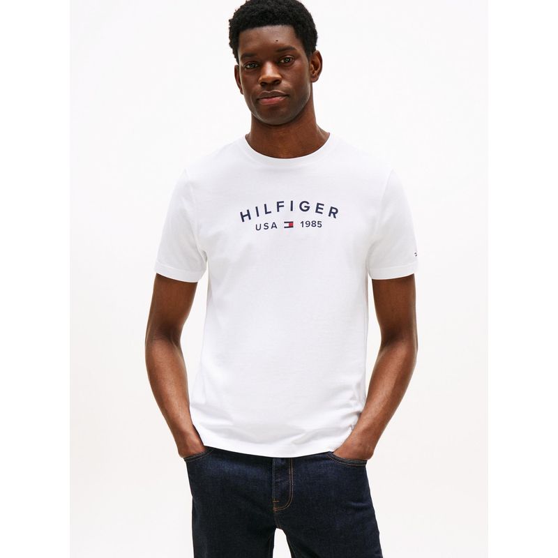 TOMMY HILFIGER - Camiseta blanca con logo estampado Tommy Hilfiger