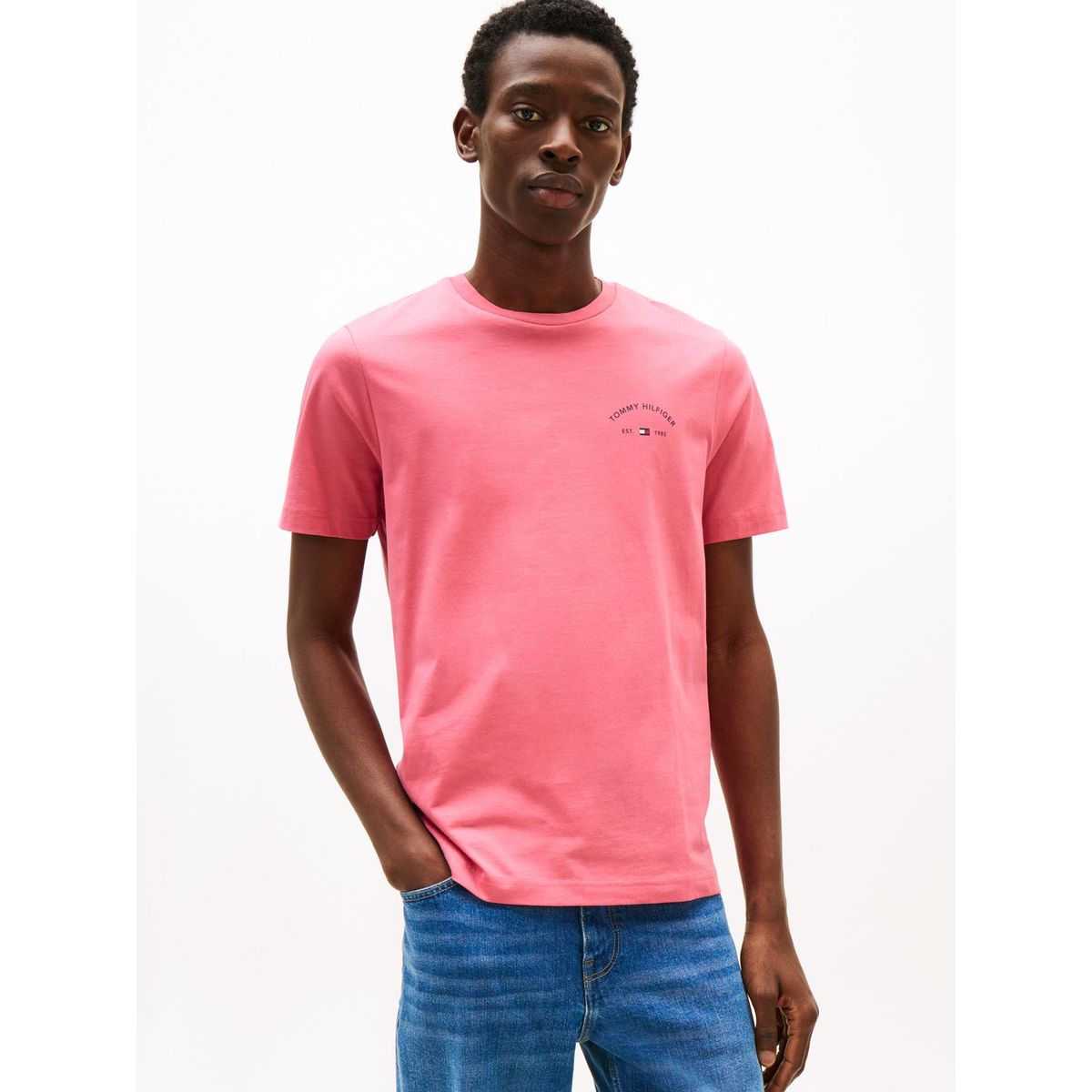 TOMMY HILFIGER - Camiseta rosa con motivo de palmera en la espalda Tommy Hilfiger