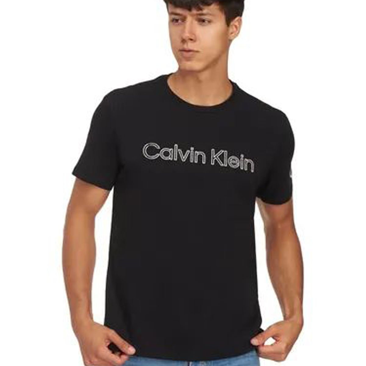 CALVIN KLEIN - Camiseta negra con logo traveling Calvin Klein