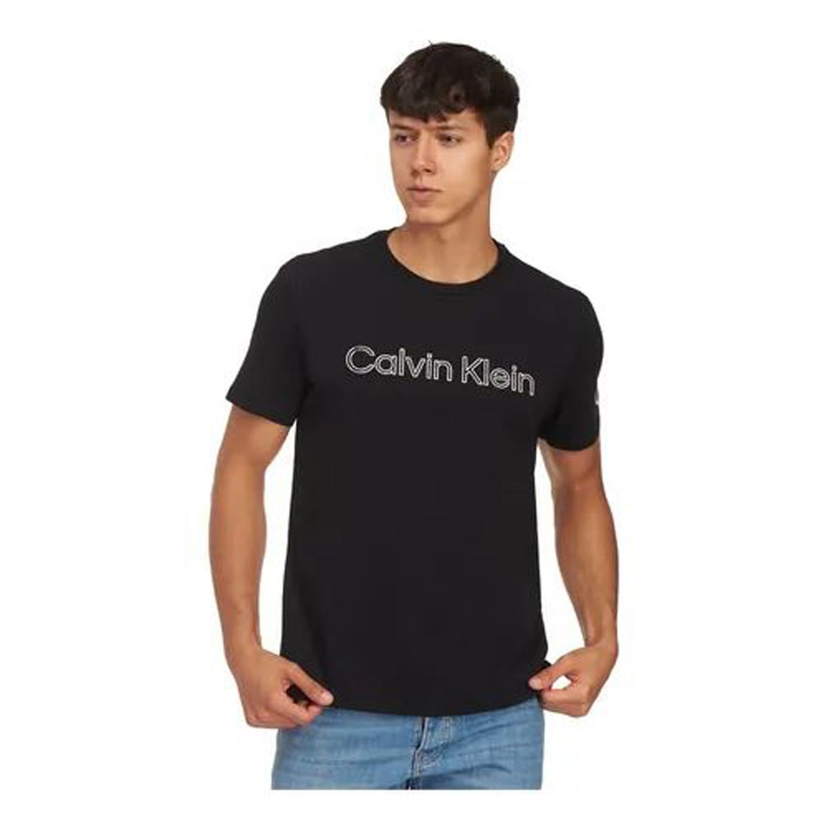 CALVIN KLEIN - Camiseta negra con logo traveling Calvin Klein