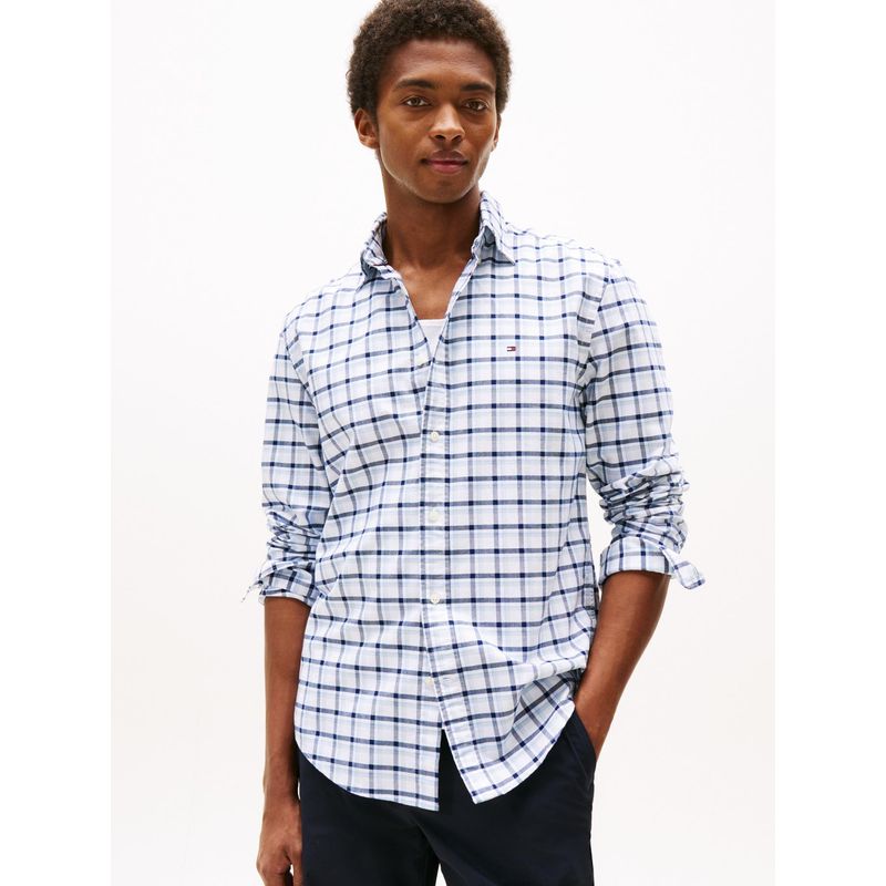 TOMMY HILFIGER - Camisa azul heritage oxford de manga larga Tommy Hilfiger