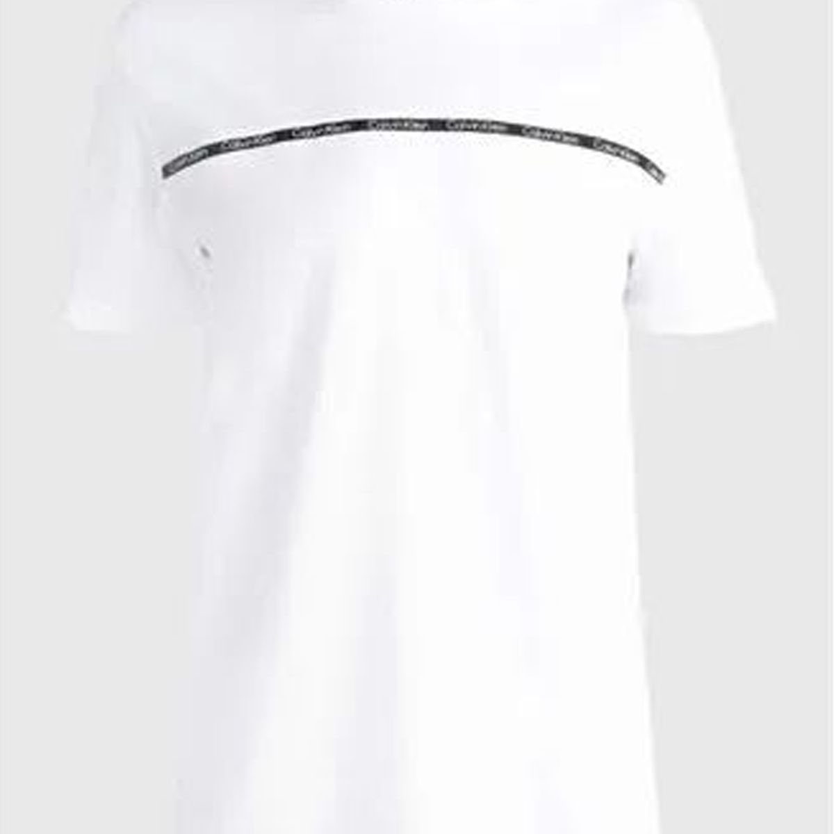 CALVIN KLEIN - Camiseta blanca manga corta con logo tape Calvin Klein