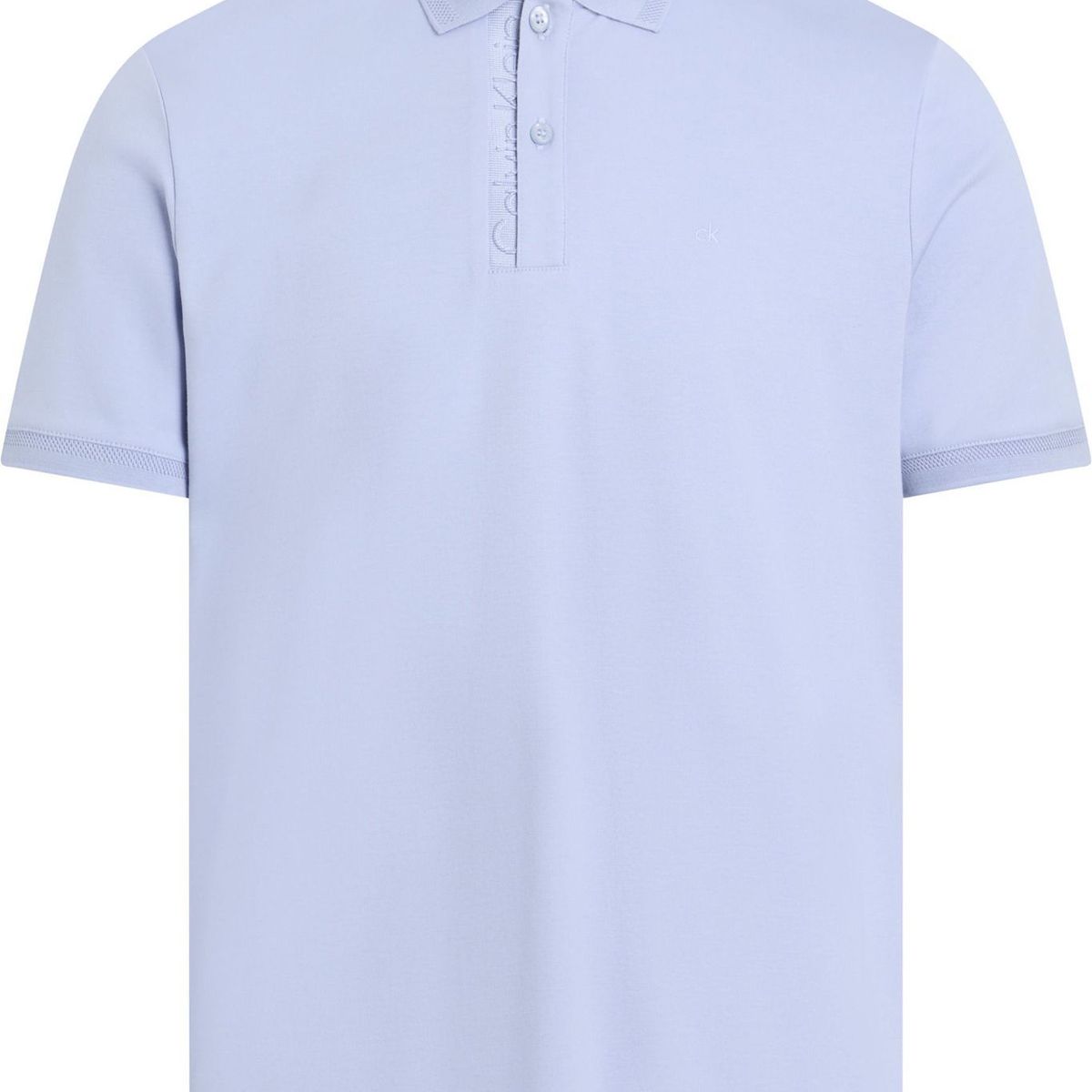 CALVIN KLEIN - Polo azul con logotipo en el pliegue de botones Calvin Klein