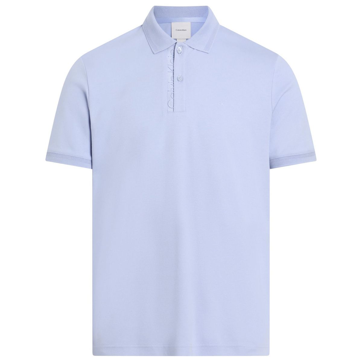 CALVIN KLEIN - Polo azul con logotipo en el pliegue de botones Calvin Klein