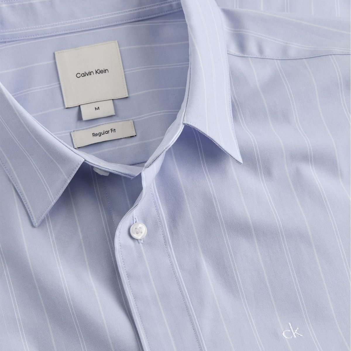 CALVIN KLEIN - Camisa azul poplin con multi rayas Calvin Klein