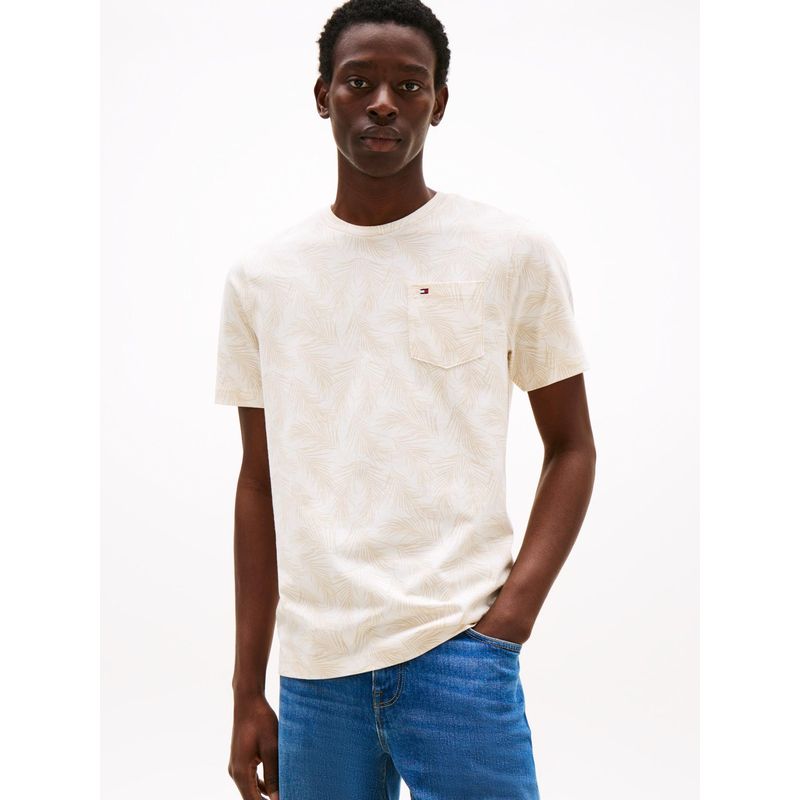 TOMMY HILFIGER - Camiseta blanca AOP de hojas Tommy Hilfiger