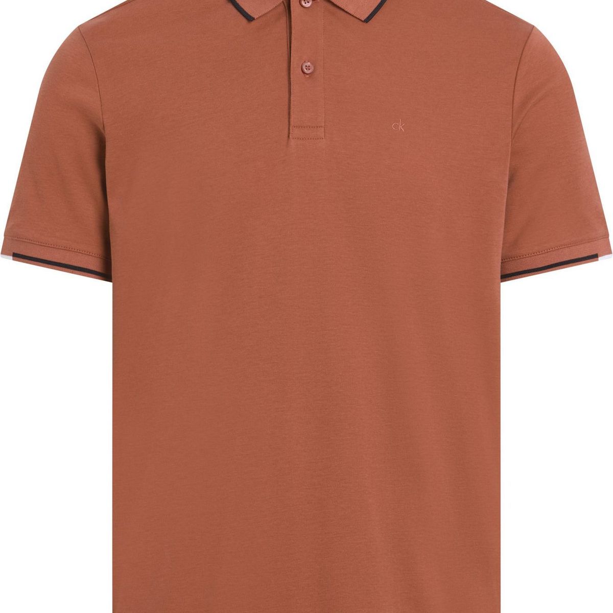 CALVIN KLEIN - Polo rojo slim con detalle en bordes Calvin Klein