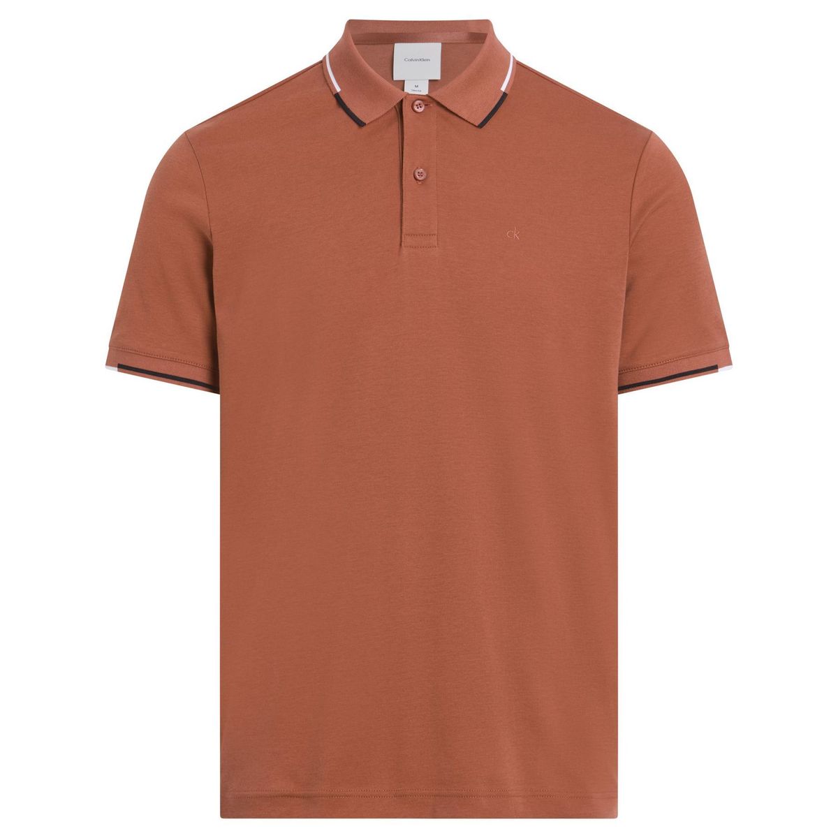 CALVIN KLEIN - Polo rojo slim con detalle en bordes Calvin Klein