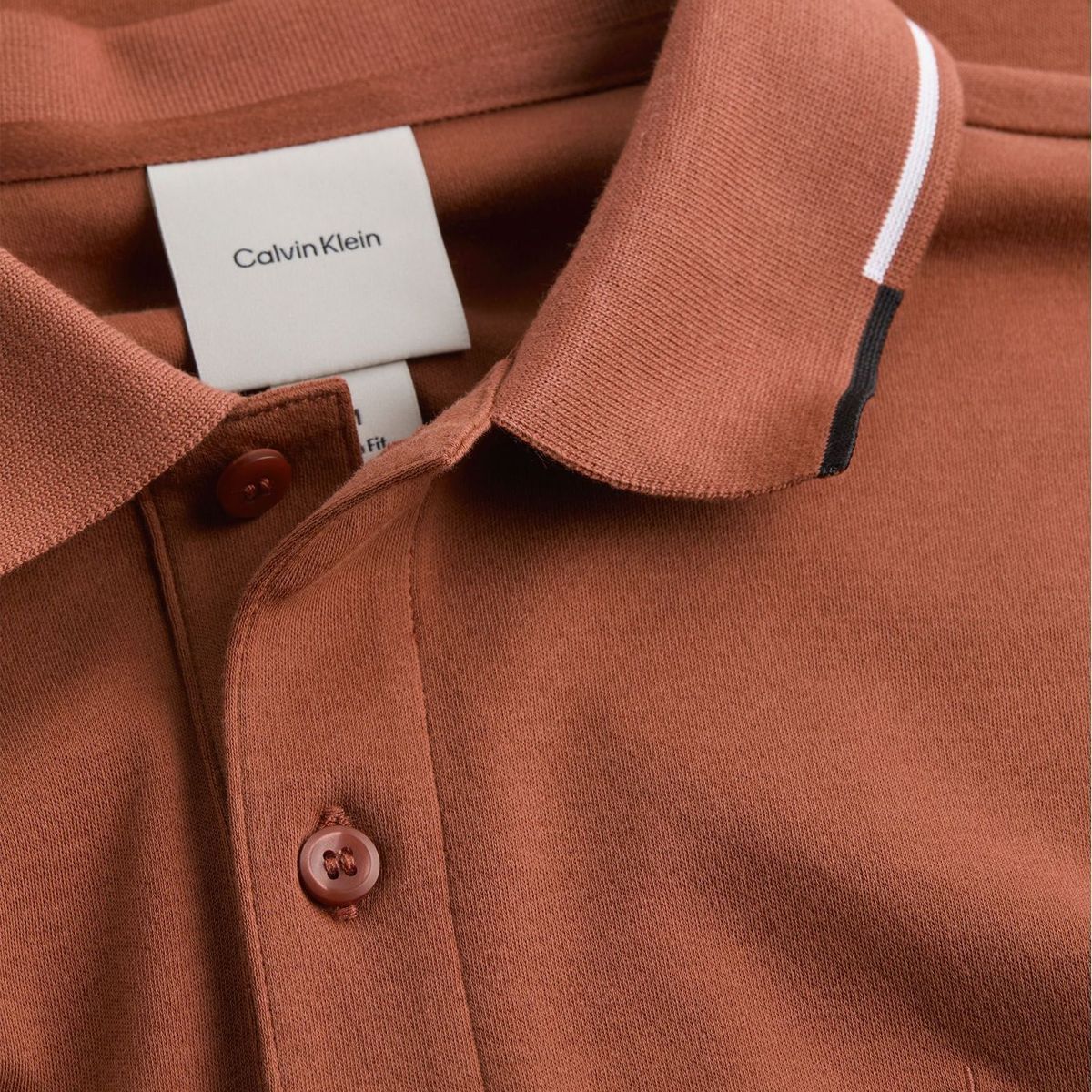 CALVIN KLEIN - Polo rojo slim con detalle en bordes Calvin Klein