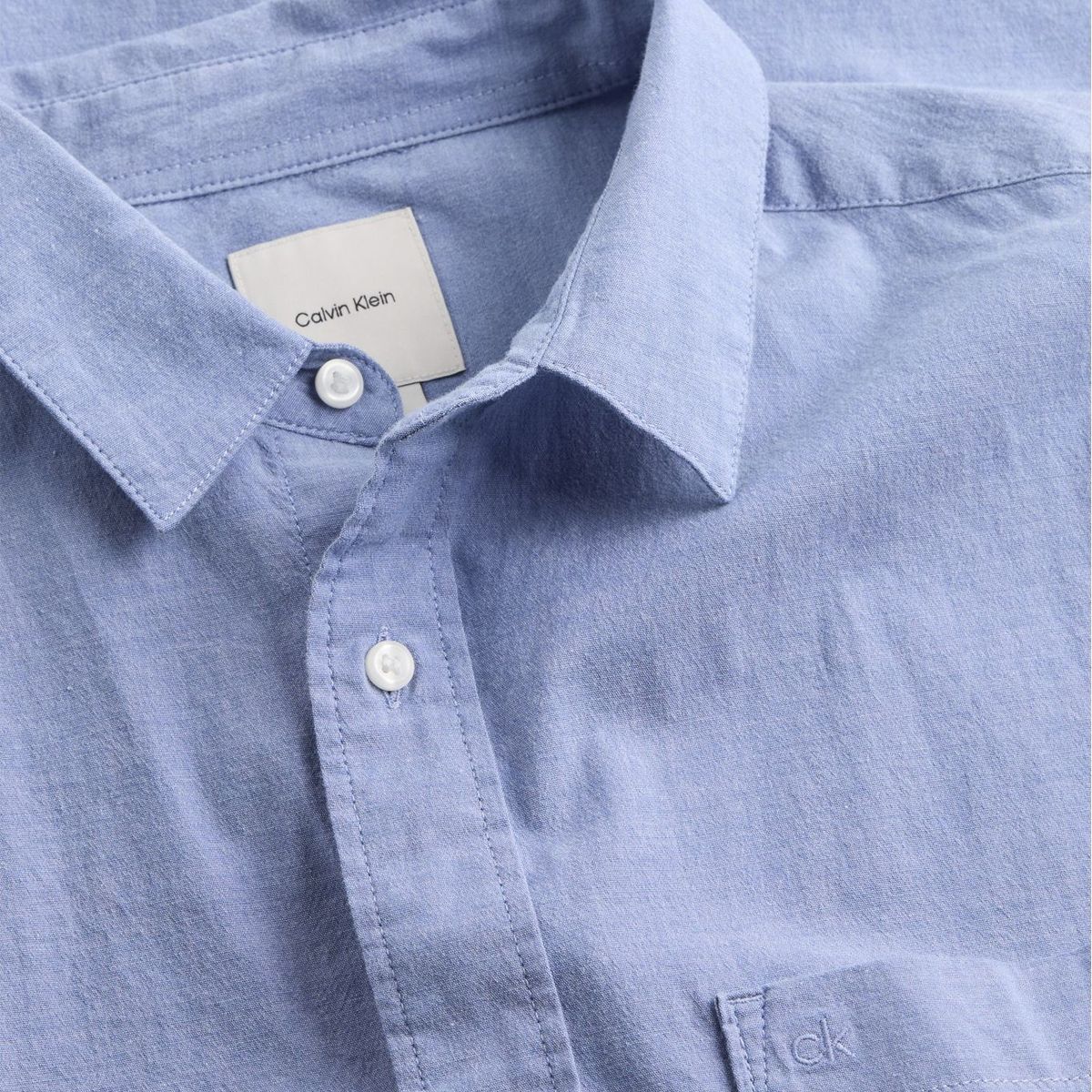 CALVIN KLEIN - Camisa azul Chambray Ligera Manga Larga Calvin Klein