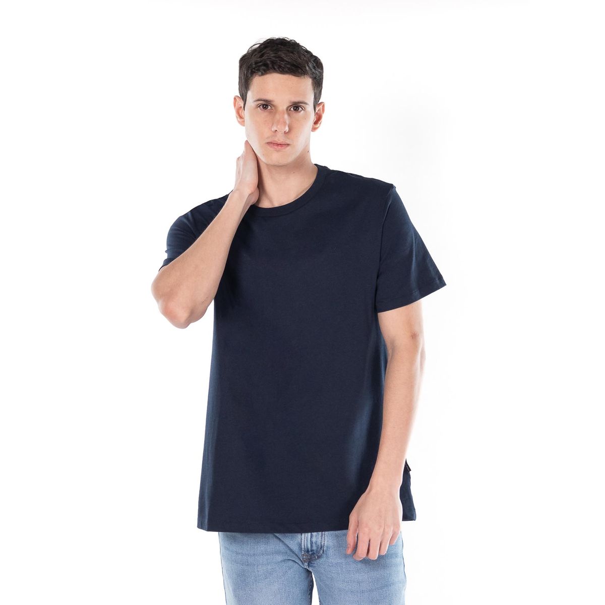 CALVIN KLEIN - Camiseta azul solid liquid con logo Calvin Klein