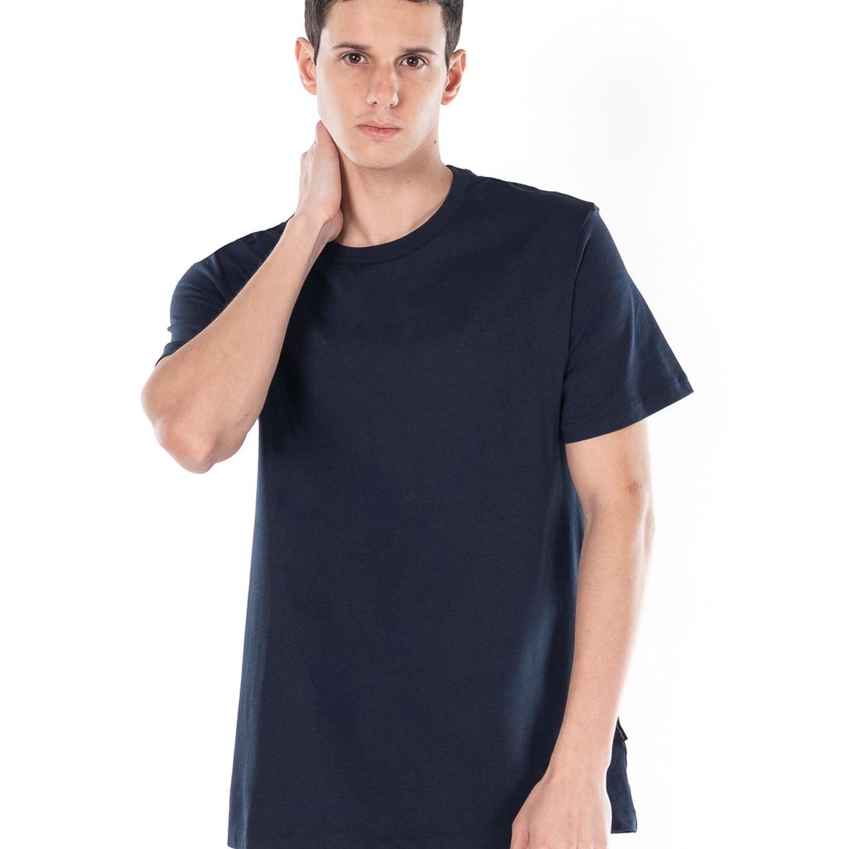 CALVIN KLEIN - Camiseta azul solid liquid con logo Calvin Klein