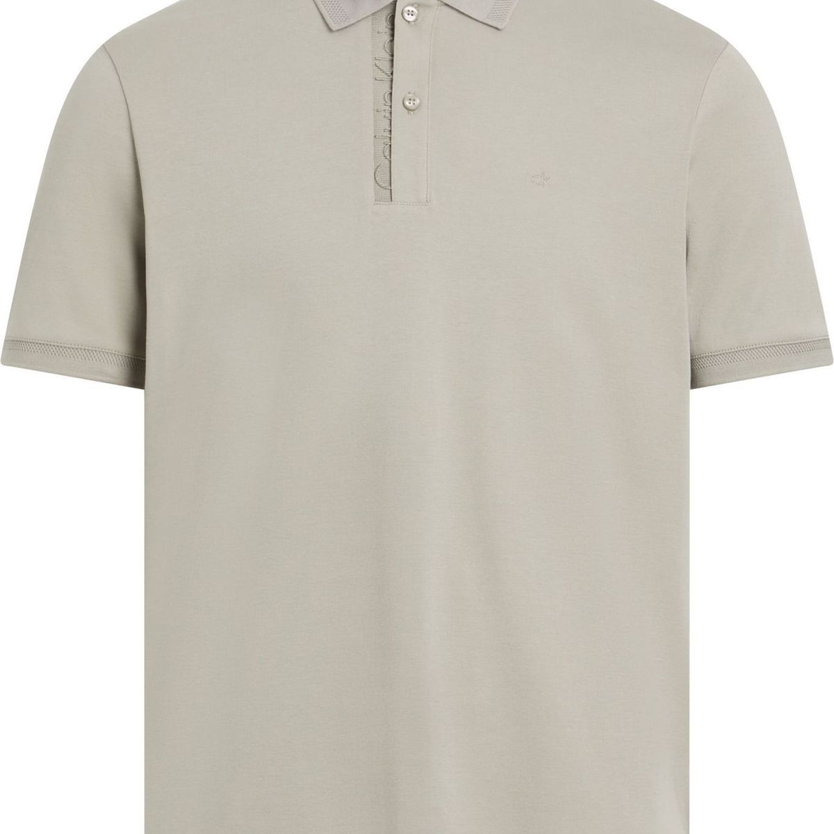 CALVIN KLEIN - Polo beige con logotipo en el pliegue de botones Calvin Klein