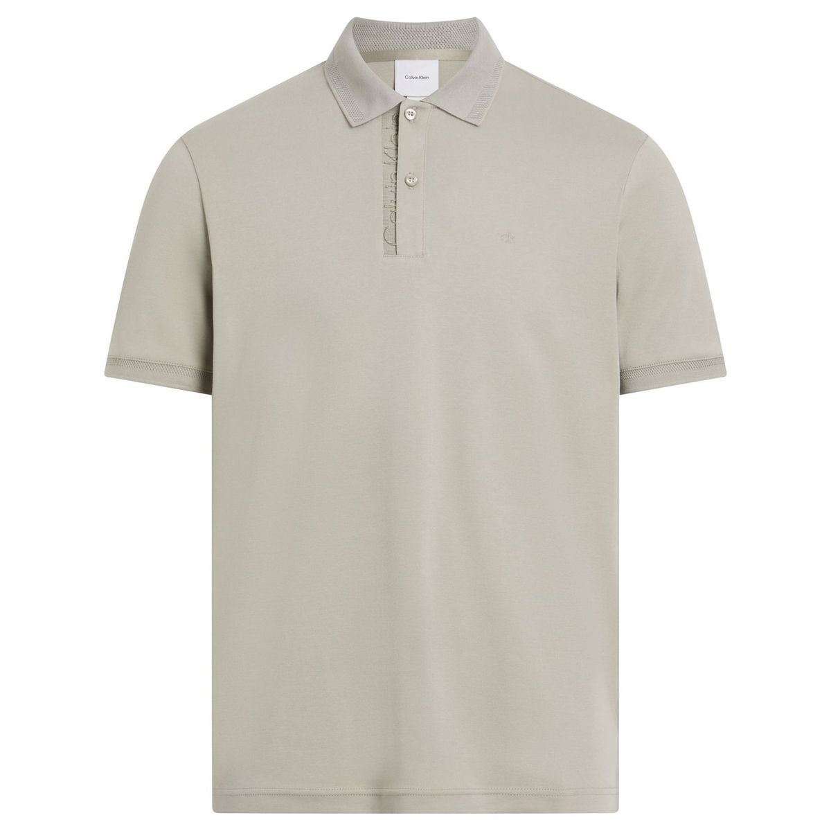 CALVIN KLEIN - Polo beige con logotipo en el pliegue de botones Calvin Klein