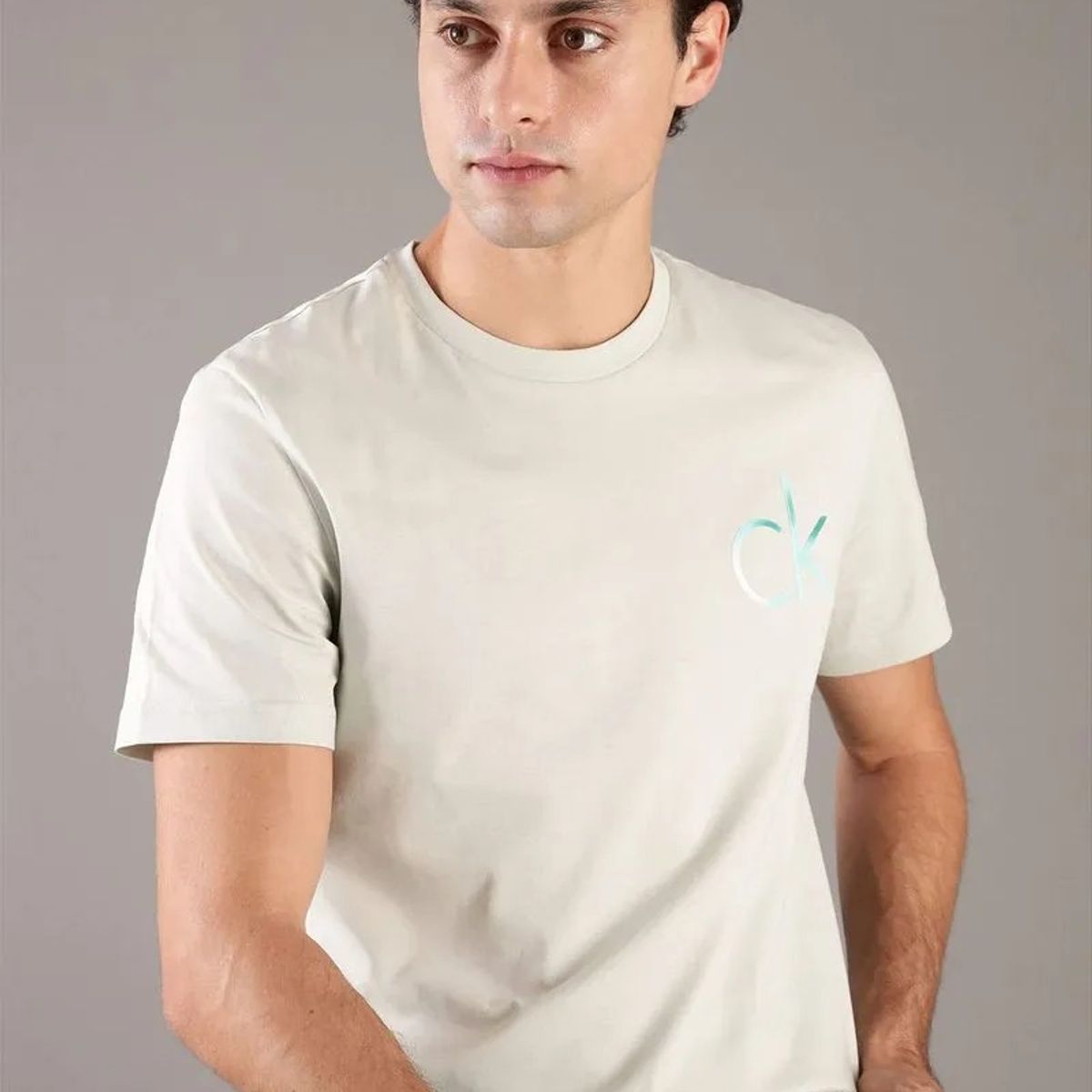 CALVIN KLEIN - Camiseta verde con logo Calvin Klein
