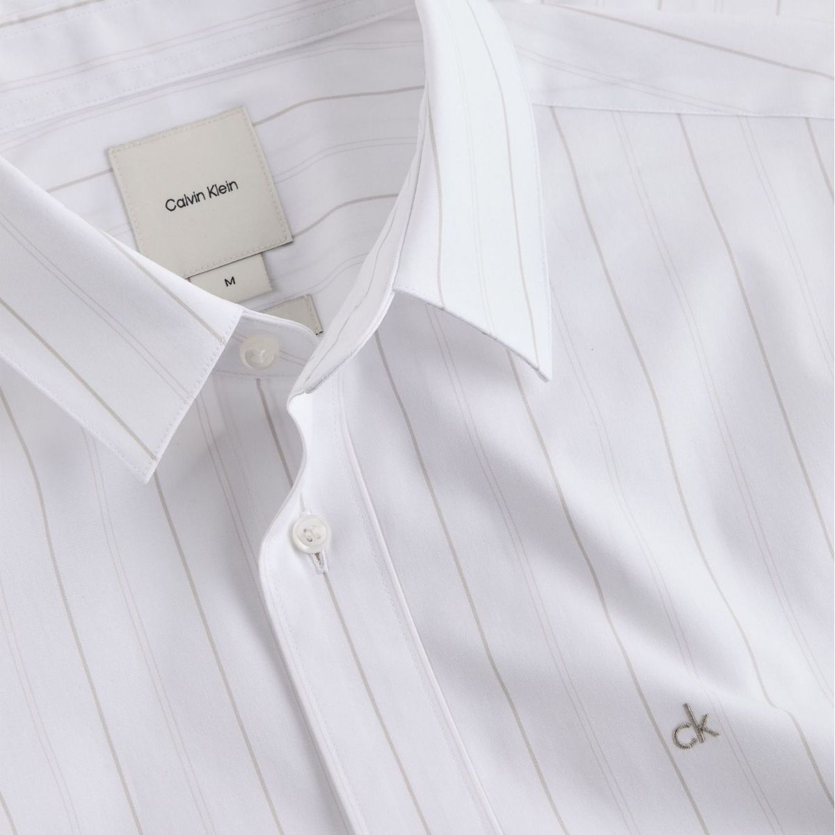 CALVIN KLEIN - Camisa blanca poplin con multi rayas Calvin Klein