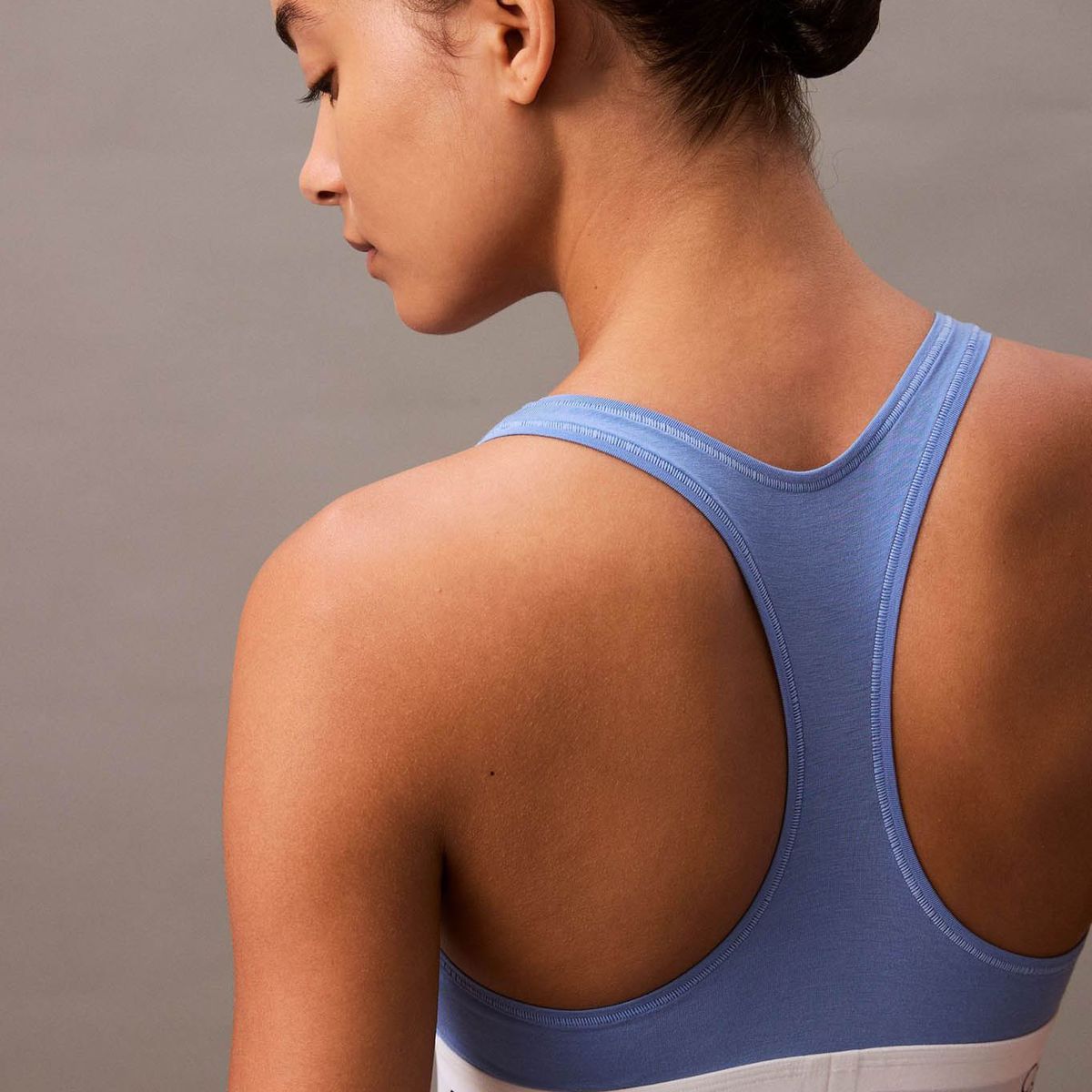 CALVIN KLEIN - Bralette azul con logo - Unlined Calvin Klein