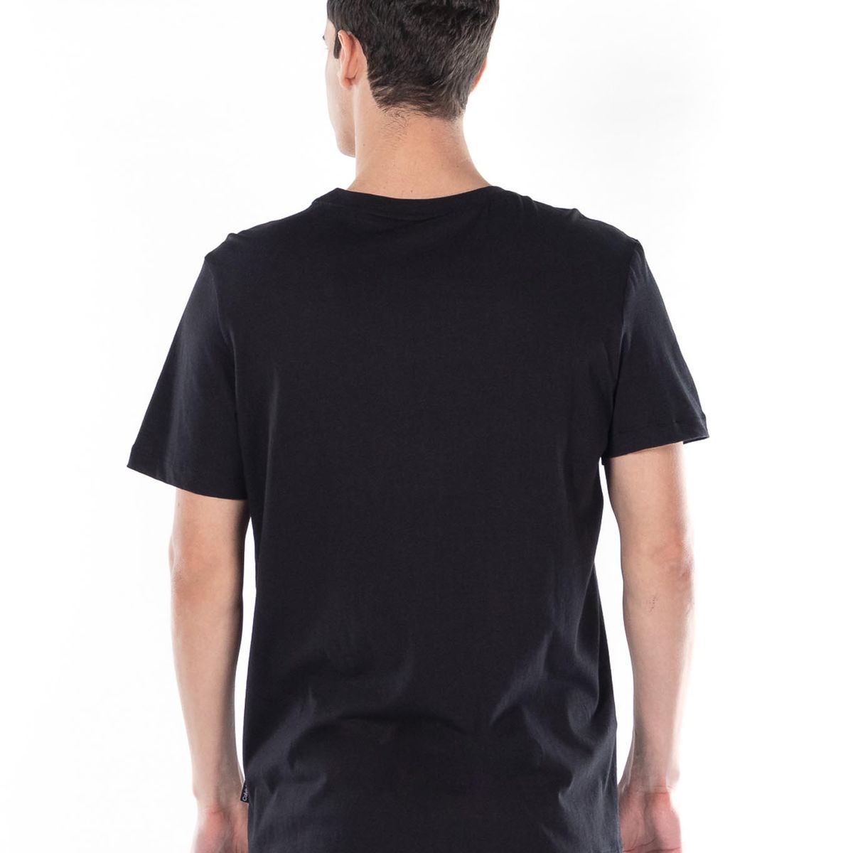 CALVIN KLEIN - Camiseta negra solid liquid con logo Calvin Klein