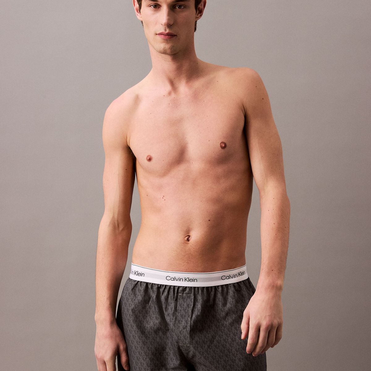 CALVIN KLEIN - Pantaloneta negra de pijama de poplín de algodón Calvin Klein