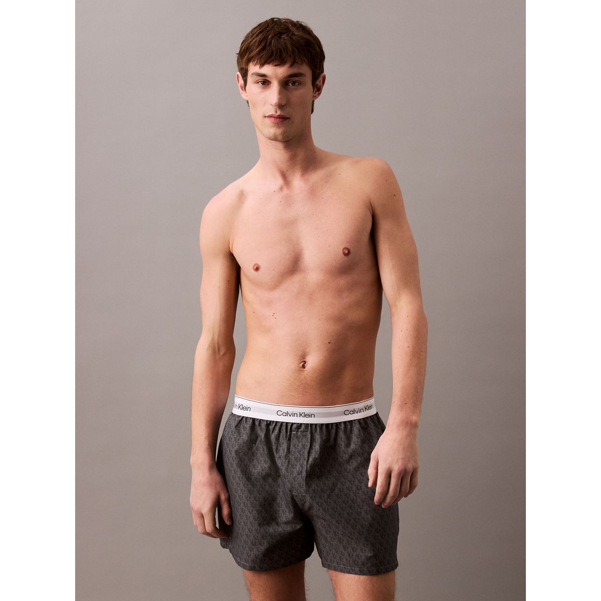 CALVIN KLEIN - Pantaloneta negra de pijama de poplín de algodón Calvin Klein