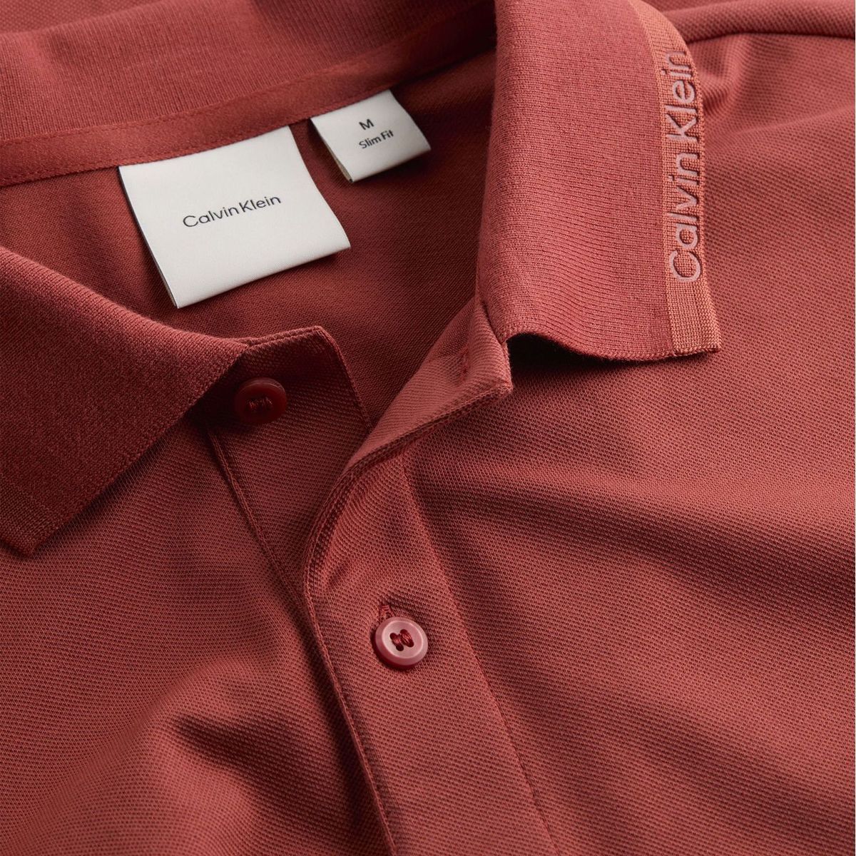 CALVIN KLEIN - Polo rojo pique slim thermo tech Calvin Klein