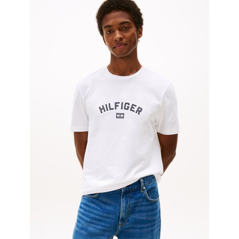 TOMMY HILFIGER - Camiseta blanca Flock con logo estampado Tommy Hilfiger
