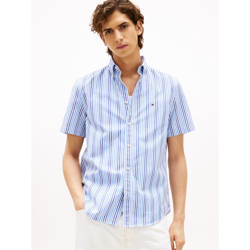 TOMMY HILFIGER - Camisa azul Americana con diseño de rayas Tommy Hilfiger