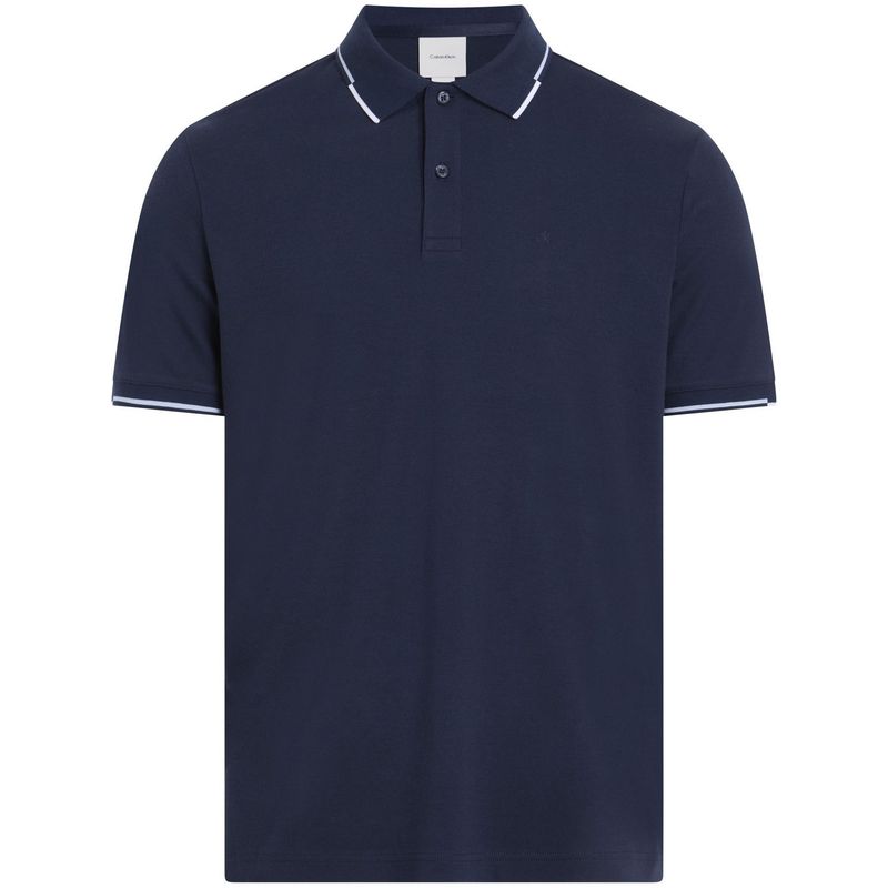 CALVIN KLEIN - Polo azul slim con detalle en bordes Calvin Klein