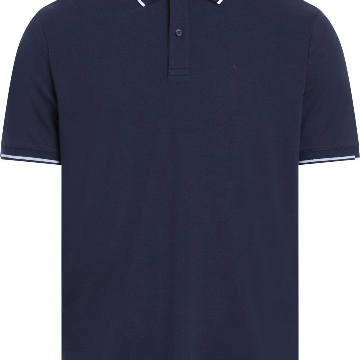 CALVIN KLEIN - Polo azul slim con detalle en bordes Calvin Klein